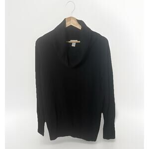 Chicos Cowl Neck Sweater Size L Angora Blend Soft Long Sleeve Office Academia